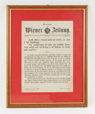 Einblattdrucke zum Österreichisch-preußischen Krieg 1866, - Autographs, manuscripts, documents