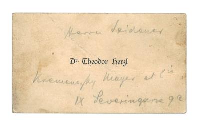 Herzl, Theodor, - Autographen, Handschriften, Urkunden