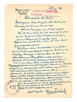 Lehár, Franz, - Autographen, Handschriften, Urkunden