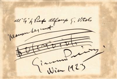Puccini, Giacomo, - Autographen, Handschriften, Urkunden