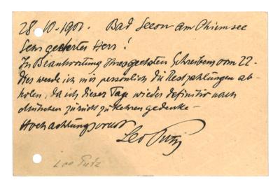 Putz, Leo, - Autographen, Handschriften, Urkunden