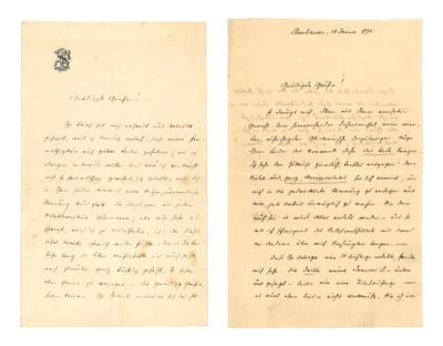Saar, Ferdinand v., - Autographs, manuscripts, documents