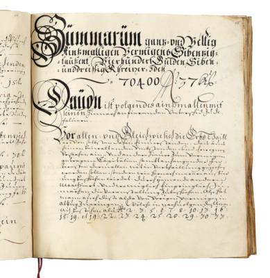 Südtirol, Erbteilungsprotokoll nach dem Tode der Katharina von Menz, geb. von Mayrl, - Autografi, manoscritti, documenti