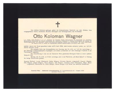 Wagner, Otto, - Autografy, rukopisy, dokumenty