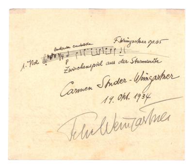 Weingartner-Studer, Carmen, - Autografi, manoscritti, documenti
