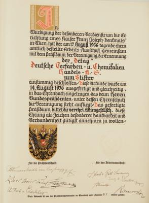 Wien, Kaiser Franz Joseph-Denkmal, - Autographen, Handschriften, Urkunden