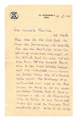 Zweig, Stefan, - Autographen, Handschriften, Urkunden