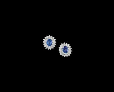 Brillant Tansanitohrclips - Juwelen