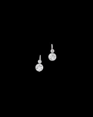 A pair of brilliant earrings, total weight c. 3.20 ct - Klenoty