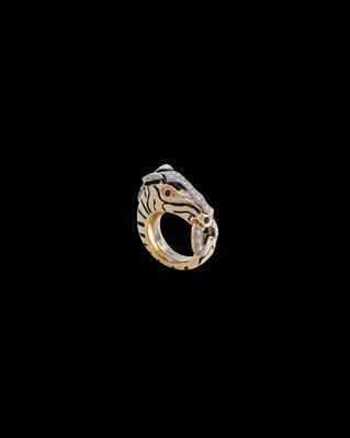 David Webb Brillant Rubin Ring Zebra - Juwelen