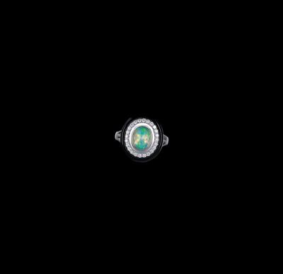 A brilliant and opal ring - Klenoty