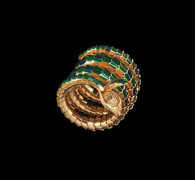 A Serpenti lady’s jewellery watch by Bulgari and Jaeger Le Coultre, from an old European aristocratic collection - Jewellery
