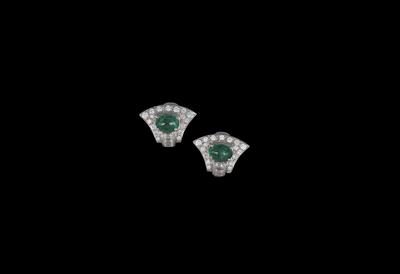 Diamant Smaragd Ohrclips - Juwelen