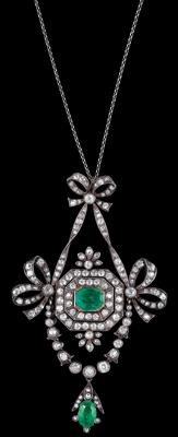 A diamond and emerald necklace by Rozet & Fischmeister - Jewellery