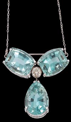 Aquamarin Collier zus. ca.70 ct - Juwelen