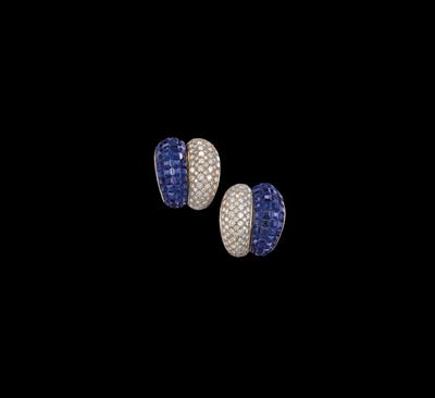 Brillant Saphirohrclips - Juwelen