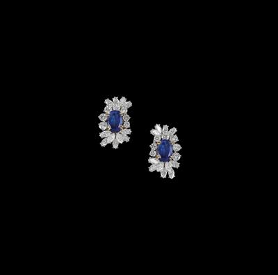 Diamant Saphir Ohrclips - Juwelen