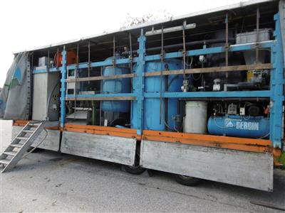 Anhänger-Arbeitsmaschine (3-achsig) "Schwarzmüller" mit aufgebauter Wasseraufbereitungsanlage, - Cars and vehicles