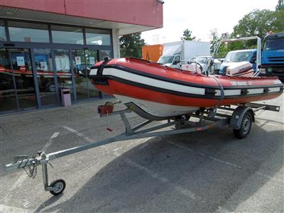 Motorboot "Lomac" auf Einachsanhänger "Pongratz PBA650U", - Cars and vehicles