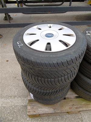 4 Reifen "Bridgestone/Michelin" auf Stahlfelgen, - Macchine e apparecchi tecnici