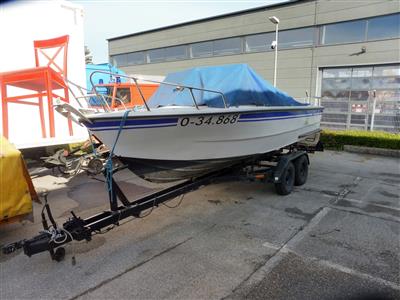 Motorboot "KMS-V 21 Day Cruiser" mit Anhänger "Lechner B3", - Cars and vehicles