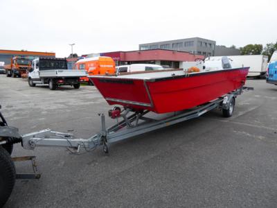 Arbeitsboot auf Einachsanhänger "Harbeck B 1500 M", - Fahrzeuge und Technik