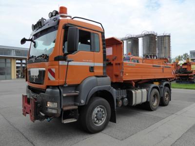 LKW "MAN TGS 28.400 6 x 4-4 BL Automatik" mit Aufsatzstreuer "Gmeiner STA7000 TRCLFSE", - Fahrzeuge & Technik ASFINAG