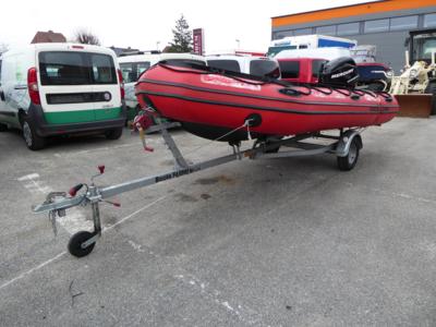 Schlauchboot auf Einachsanhänger "Harbeck 450A" - Fahrzeuge & Technik