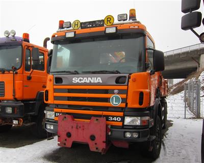 LKW "Scania P114 CB 4 x 4 MA 340 Allrad" 3-Seitenkipper, - Macchine e apparecchi tecnici