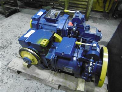 2 Aufzug-Elektrogetriebemotoren "Elemol HP160S.20R", - Metall- und Kunststoffbearbeitende Maschinen, Werkstätteneinrichtung und Rohmaterial