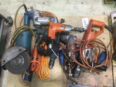 Diverses Elektrohandwerkzeug, - Metall- und Kunststoffbearbeitende Maschinen, Werkstätteneinrichtung und Rohmaterial