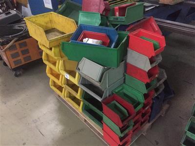 Kunststoff-Stapelboxen, - Metall- und Kunststoffbearbeitende Maschinen, Werkstätteneinrichtung und Rohmaterial