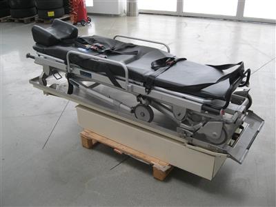 Rollbare Krankentransportliege mit Einbauschiene für Krankenwagen, - Fahrzeuge und Technik