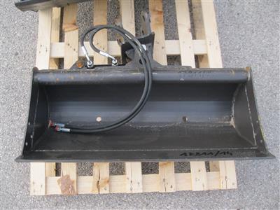 Böschungslöffel hydraulisch schwenkbar für Minibagger "Rhinoceros XN08-12", - Fahrzeuge und Technik