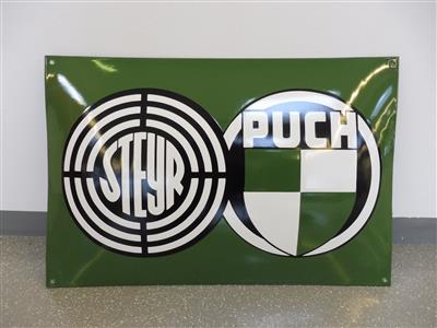 Werbeschild "Steyr Puch", - Motorová vozidla a technika