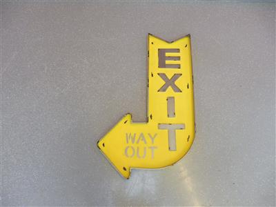 Blechschild "Exit", - Motorová vozidla a technika