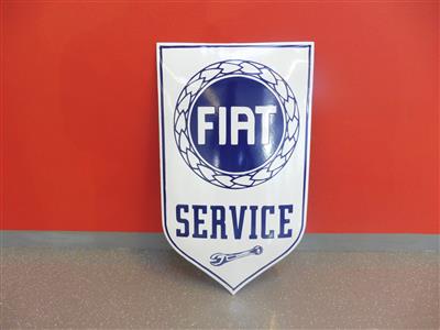 Werbeschild "Fiat Service", - Fahrzeuge und Technik