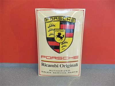 Werbeschild "Porsche Ricambi", - Fahrzeuge und Technik
