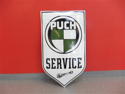 Werbeschild "Puch Service", - Fahrzeuge und Technik