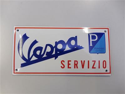 Werbeschild "Vespa Servizio", - Fahrzeuge und Technik