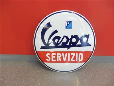 Werbeschild "Vespa Servizio", - Cars and vehicles