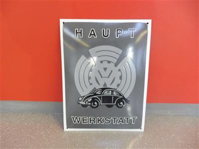 Werbeschild "VW Hauptwerkstatt", - Fahrzeuge und Technik