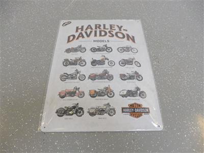 Werbeschild "Harley Davidson Models", - Cars and vehicles