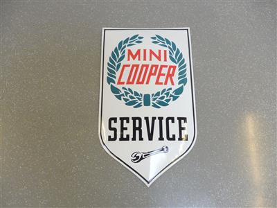 Werbeschild "Mini Cooper Service", - Cars and vehicles
