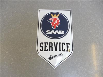 Werbeschild "Saab Service", - Motorová vozidla a technika