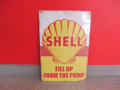 Werbeschild "Shell fill up from the Pump", - Motorová vozidla a technika