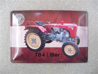Werbeschild "Steyr Traktor T84 (18er)", - Cars and vehicles
