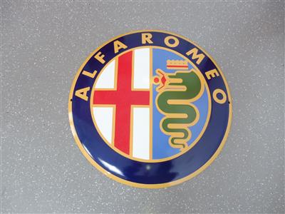 Werbeschild "Alfa Romeo", - Fahrzeuge und Technik