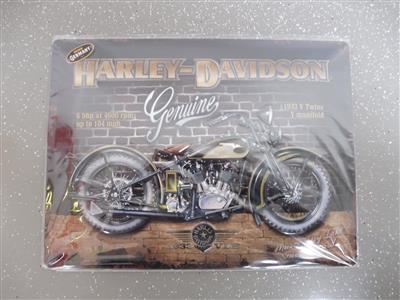 Werbeschild "Harley Davidson Genuine", - Fahrzeuge und Technik