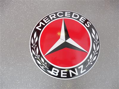 Werbeschild "Mercedes-Benz", - Fahrzeuge und Technik